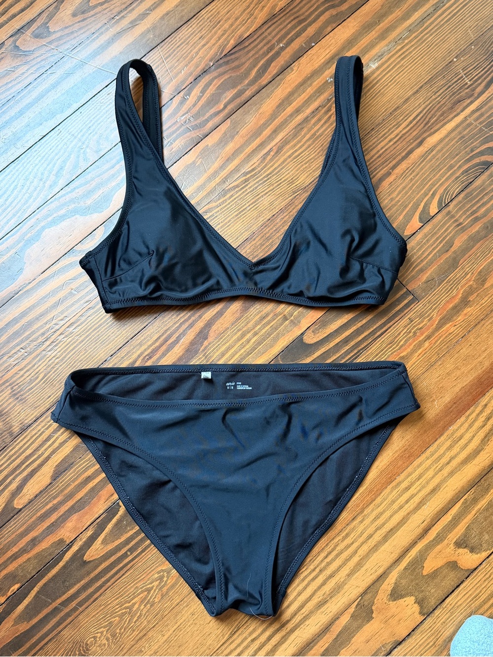 aerie Black Two-Piece Bikini Set